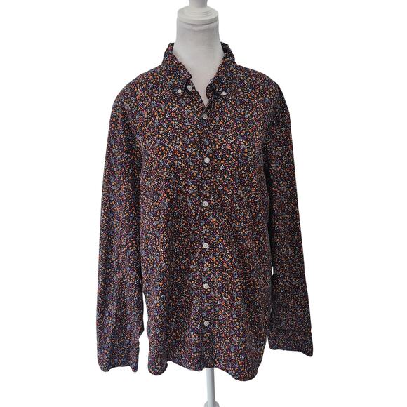 J. Crew Size XL Slim Untucked Flex Floral Button Up Shirt Preppy Casual - Picture 1 of 8